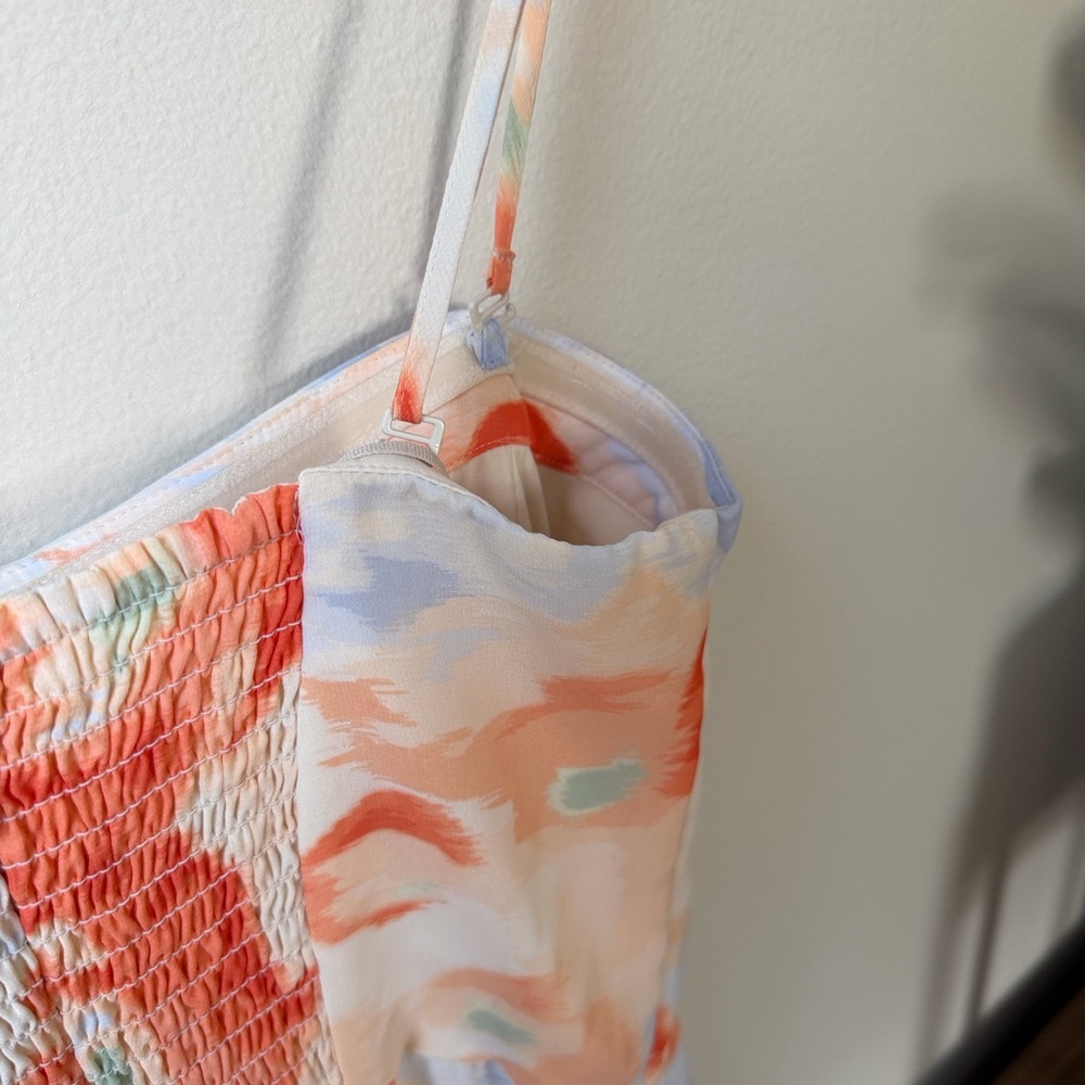Abercrombie & Fitch Ivory Slip Dress with Coral and Pale Blue Accents - Picture 8 of 8